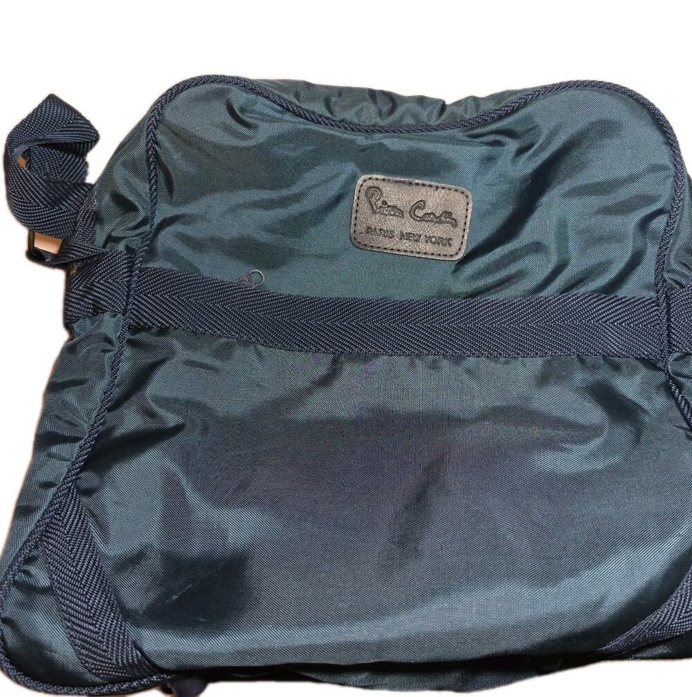 Vintage Pierre Cardin Paris New York Navy Blue Nylon Travel Shoulder Carry Bag